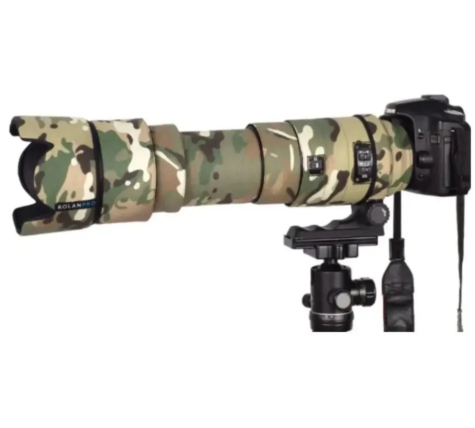 ROLANPRO 렌즈 위장 코트 시그마 APO 50-500mm F/4.5-6.3 DG OS HSM 용 레인 커버 니콘 캐논 슬리브 용 렌즈 보호 슬리브