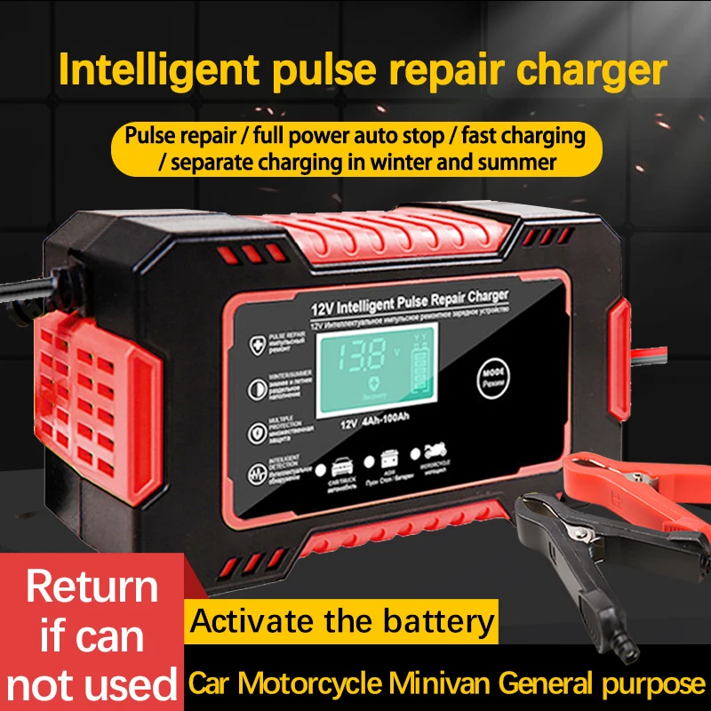 Eafc – Chargeur De Batterie De Voiture Automatique À Écran Numérique,  Chargeurs De Batteries, Puissance, Réparation, Recharges, Mouillée Et  Sèche, Acide, Plomb, 12v - Chargeurs De Batterie - AliExpress