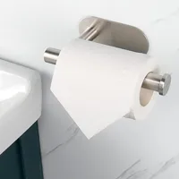 Wall Mount Toilet Towel Paper Holder Adhesive Black Silver Kitchen Roll Paper Stand Hanging Napkin Rack Bathroom Accessories WC 3