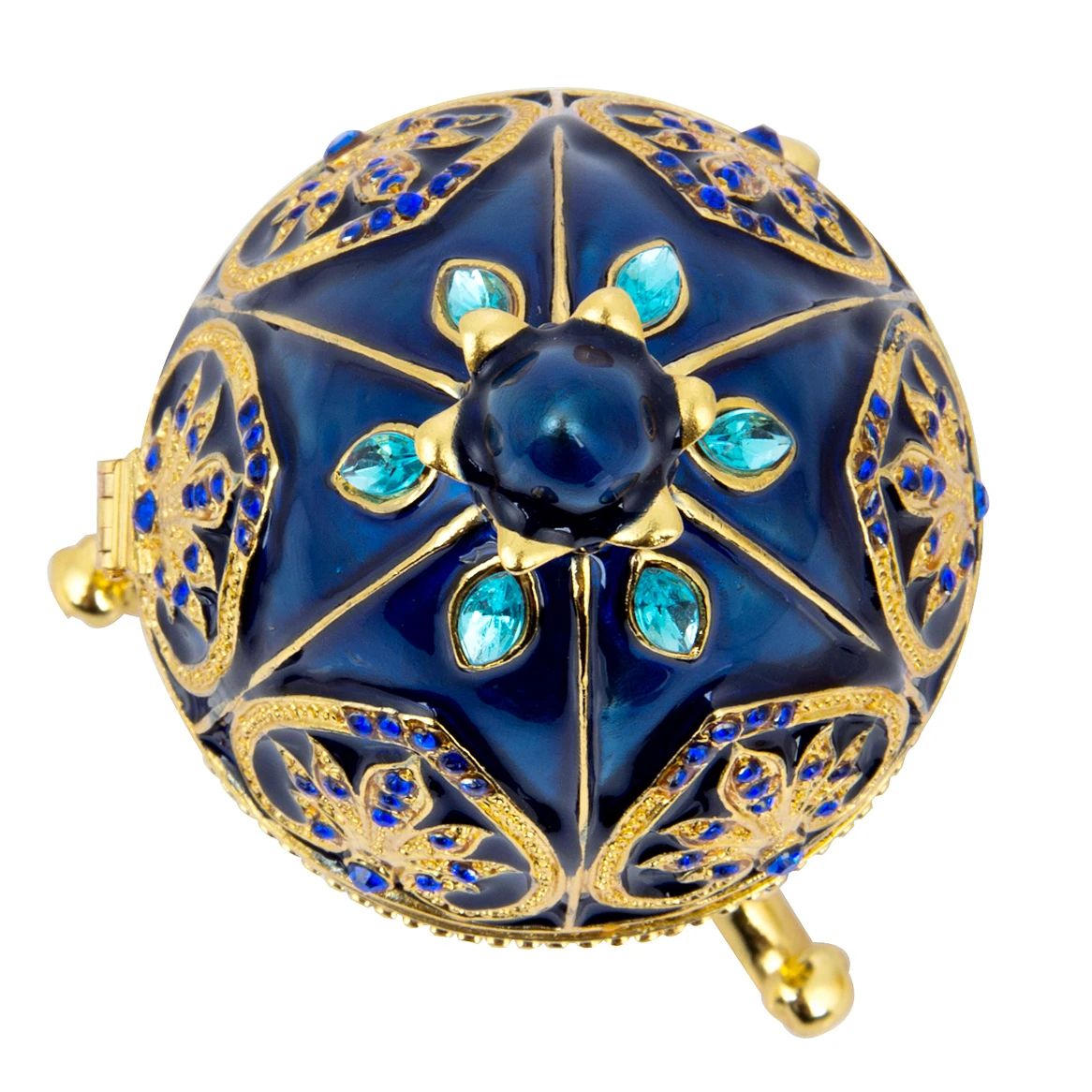 QIFU Handicraft Beautiful Blue Faberge Egg Jewellery for Box