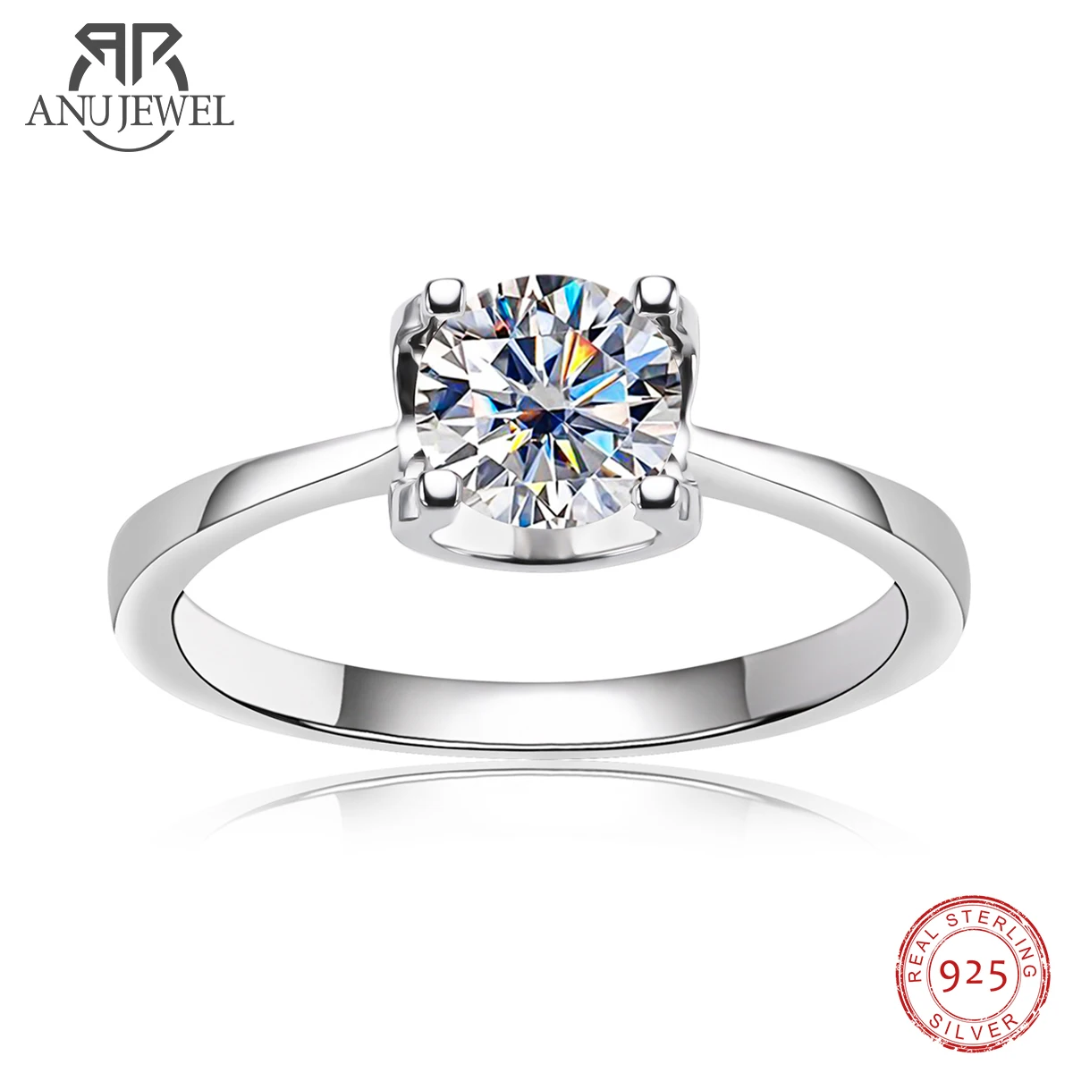 Anillo De Boda Apilable Mujer – Oro 18k Con Diamantes Redondos, Diseño Elegante Y Brillante