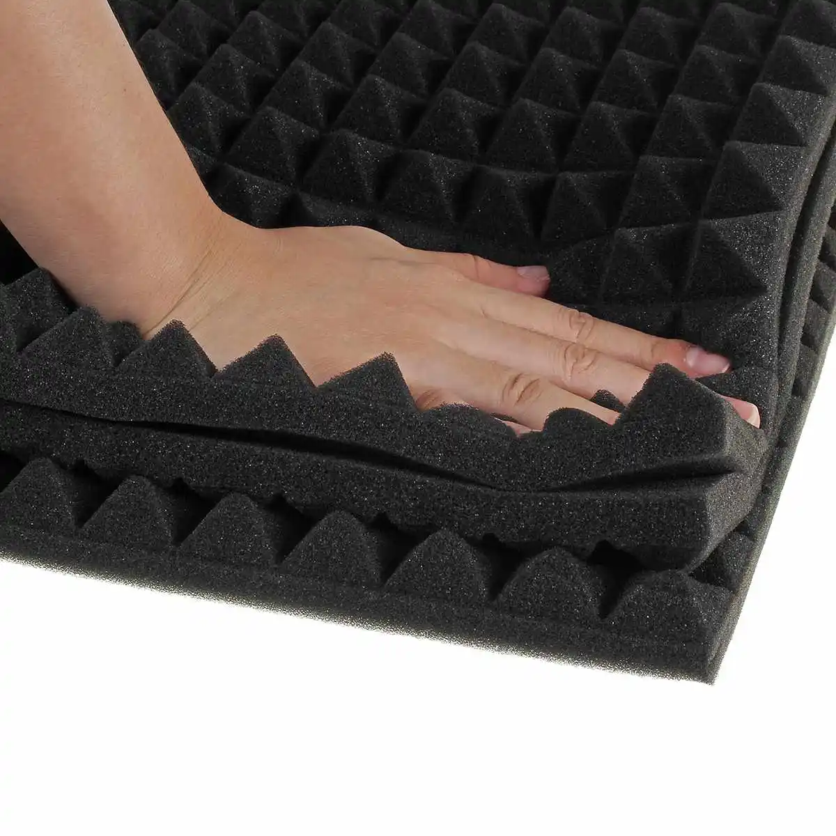 12X Black Studio Acoustic Soundproofing Foam 30*30*3cm Sound Absorption Pyramid Studio Treatment Wall Panels DIY Decor