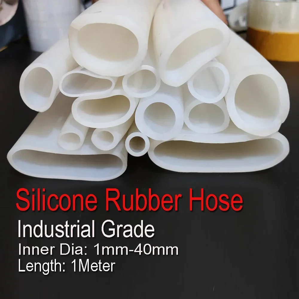 

1000mm Soft Silicone Rubber Hose Industrial Grade High Temperature Resistant Capillary Pipe Tube ID 1-40mm