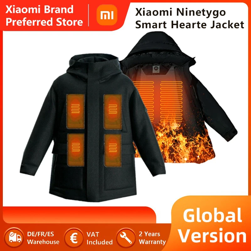 Xiaomi NINETYGO-Chaqueta de plumón eléctrica para hombre y mujer, Parka calentada por Usb, calentador corporal, ropa de invierno, Original