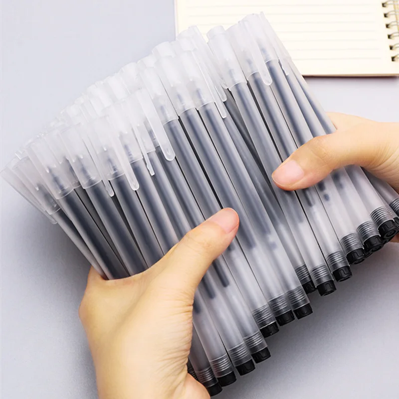 

10Pcs Gel pen 0.5mm needle tube ballpoint pen sign pen black carbon markers stationery wholesale student supplies free shipping