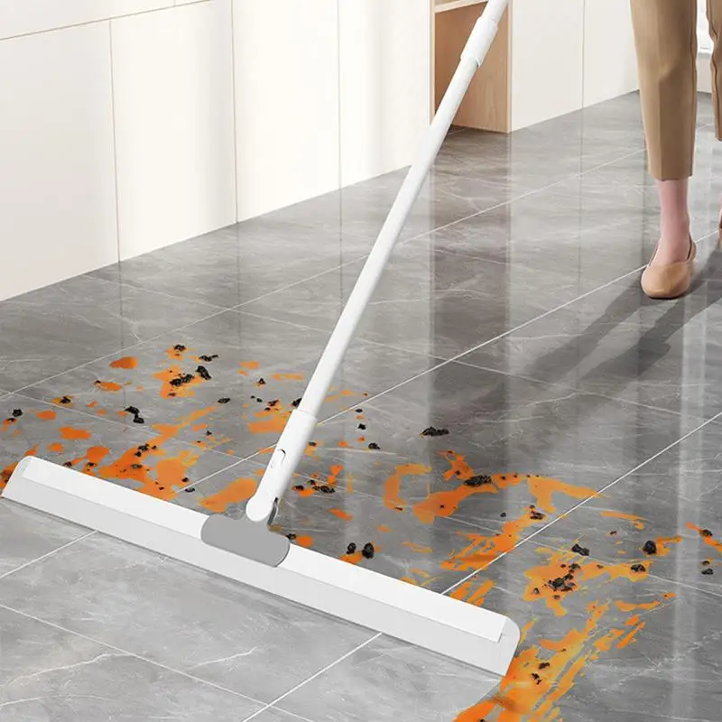 

Silicone Head Squeegee 180 Rotation Telescopic Squeegee Broom For Floor Cleaning Window Glass Household Bathroom Sweeping Supply