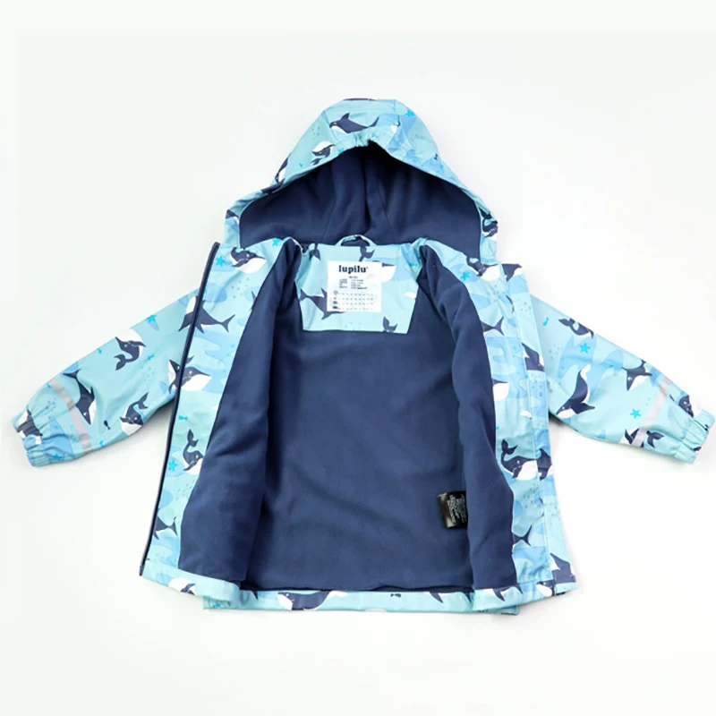 Waterproof Fleece Boy Clothing Set Hooded Rain Sport Girl Suits Winter Children Costume Overalls Coat Clothes Rainwear kids clothing set girls clothing set kids sports suit boys clothing set children sports suit