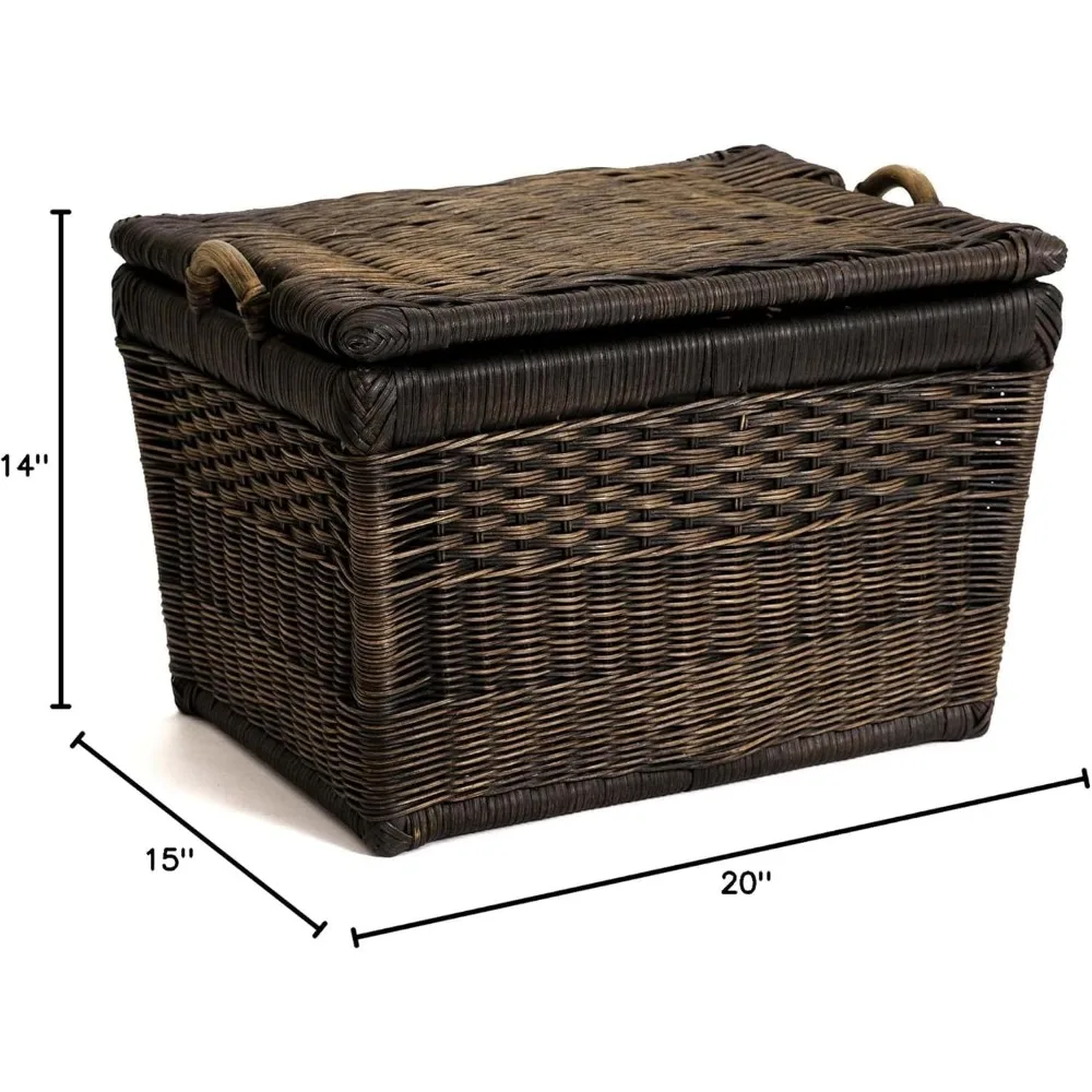 Lift-Off Lid Wicker Storage Basket, Medium, 20 in L x 15 in W x 14 in H 2