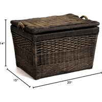 Lift-Off Lid Wicker Storage Basket, Medium, 20 in L x 15 in W x 14 in H 2