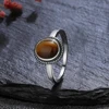 S925 Silver Jewelry Simple 8x10MM Oval Tiger's Eye Stone Vintage Rhodochrosite Rings Gifts Jewelry Ring Wholesale