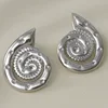 4pcs Brief Fashion Ocean Animal Earring Stainless Steel For Women Men Accessories Starfish Conch Silver Color No Fading Earrings 2