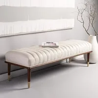 Cream Mid-Century Bench Couture Flannery 2