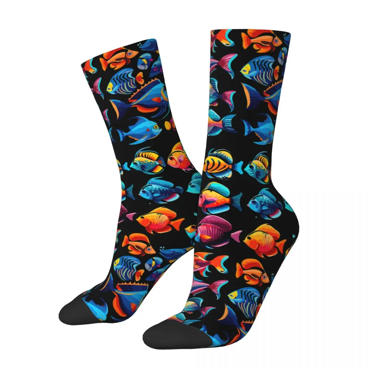 

Various Colorful Tropical Fish Socks for Women Men Unisex Running Happy Socks Novelty Street Style Crazy Sock