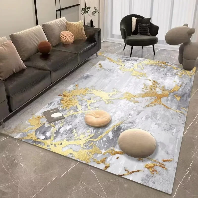 Luxury Nordic Flannel Carpets for Living Room Sofa Beside Texture Decoration Bedroom Rug Large Size Non-slip Washable Lounge Mat 3