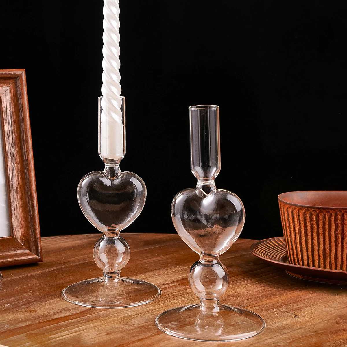 1PC, European-style crystal candlestick, home decoration, suitable for table decoration in homes, hotels, weddings, etc