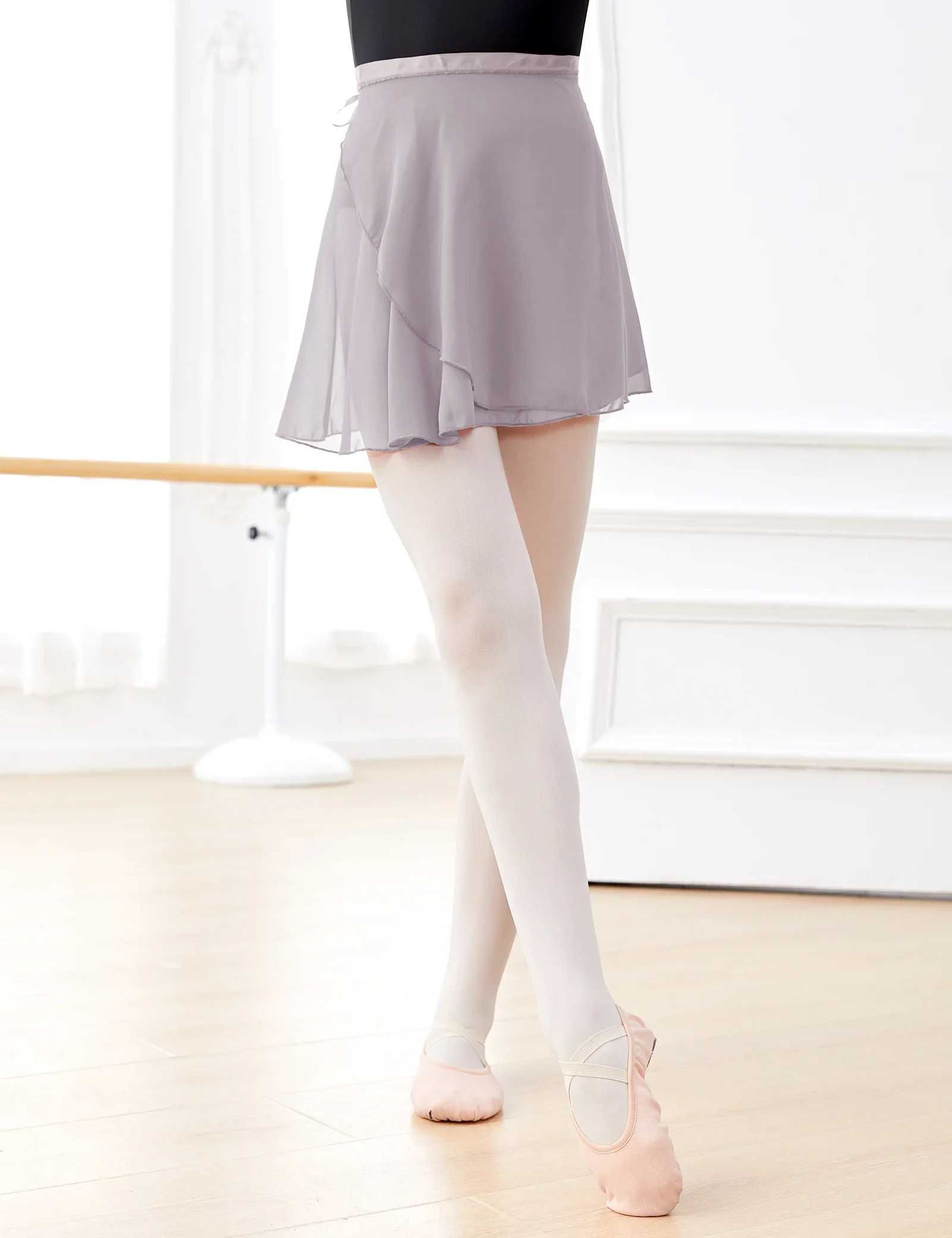 Frauen Ballett Rock Chiffon Mädchen Tanz Wrap Rock Halbdurchsichtige Praxis Lektionen Bühne Skating Ballerina Rock Verstellbare Krawatte – Detail 11