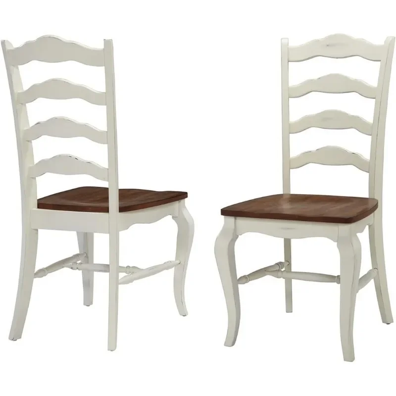 

Home Styles French Countryside Oak/White Pair of Chairs with Distressed Oak and Rubbed White Finish 16.5D x 17.75W x 18H in