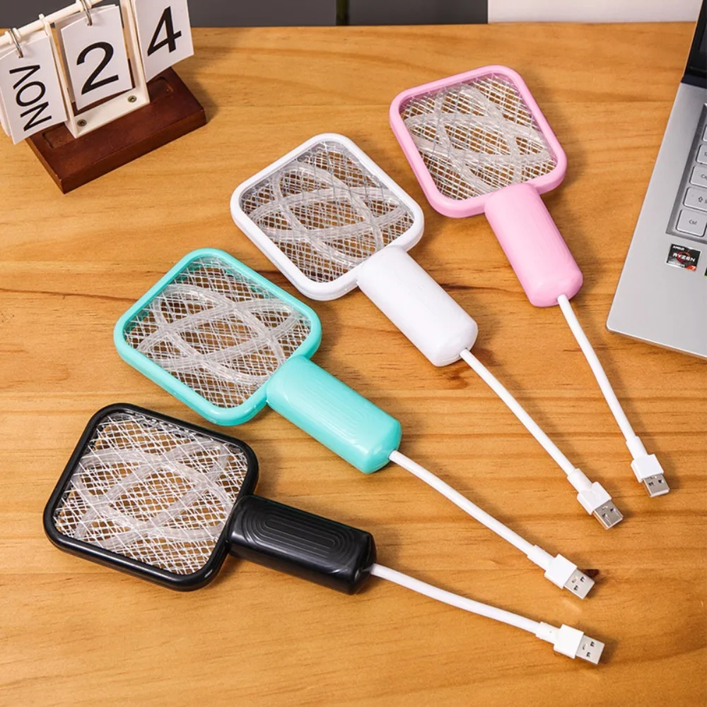 구부릴 수 있는 손잡이 USB 모기채 트랩 조절 가능한 방향 절연 보호망 미니 파리 벌레 퇴치기 공간 절약형