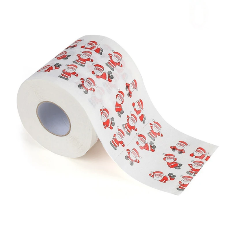 Christmas Print Napkins Home Tool Santa Claus Bath Toilet Roll Paper Christmas Supplies Xmas Decor Tissue Cute High Quality