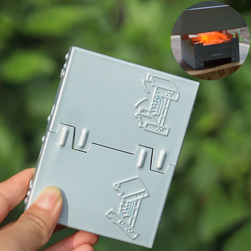 Outdoors Portable Solid Alcohols Fuels Stove Mini Picnic BBQ Folding Furnace Hiking Equipment Camping Stove Cooking Stove