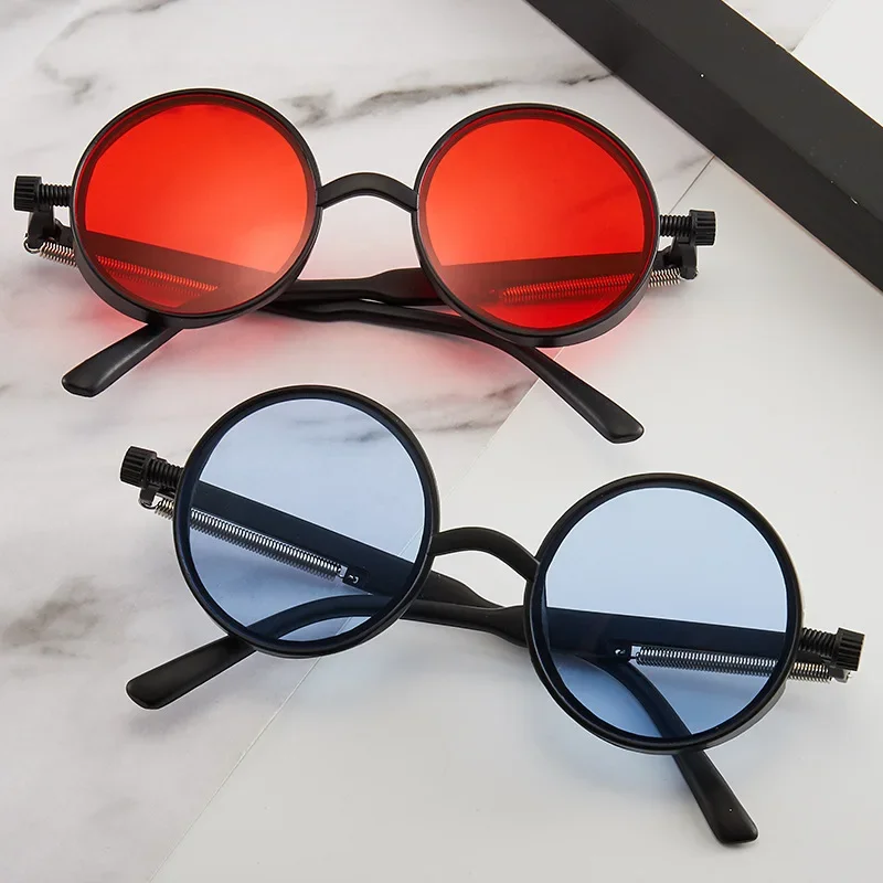 Retro Round Sunglasses Classic Gothic Steampunk Men and Women Luxury Brand Designer
