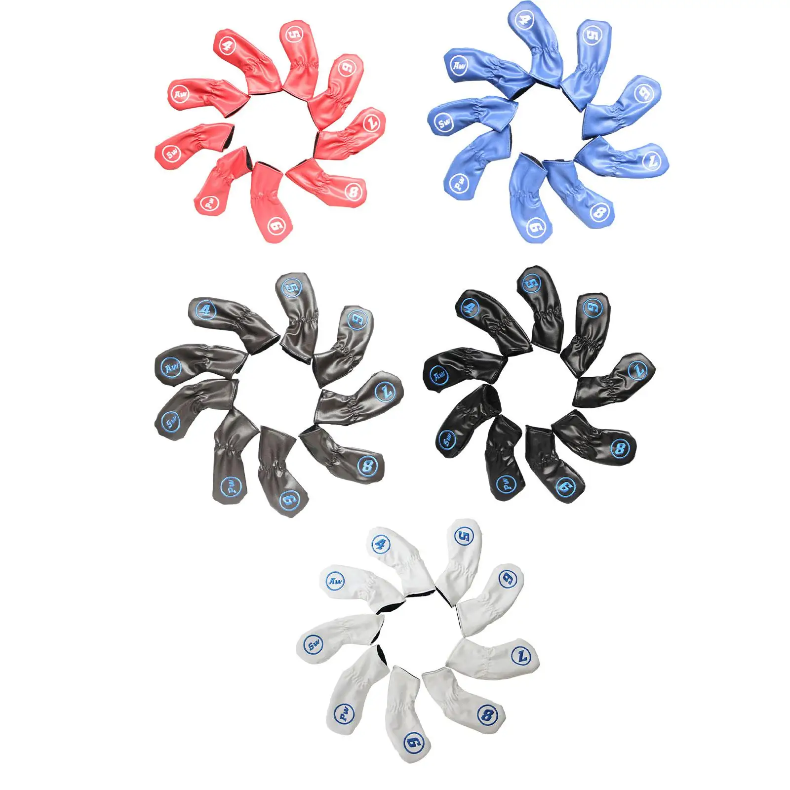 

9Pcs Golf Club Headcover Head Protector for Women Men Golf Iron Covers