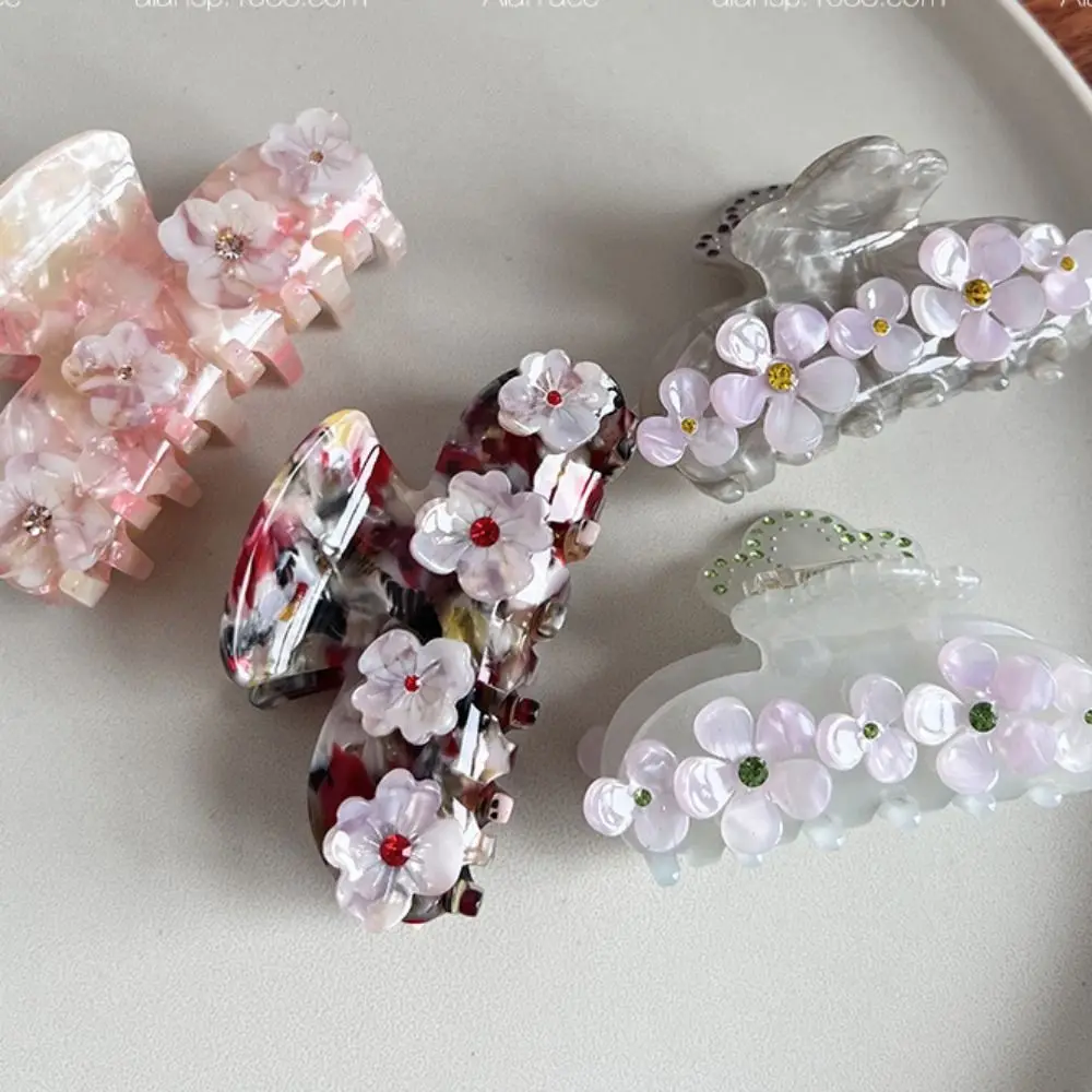 

Заколка-краб женская для волос, элегантный зажим для волос с уксусной кислотой, в винтажном Корейском стиле, аксессуар для волос с цветами, Акула