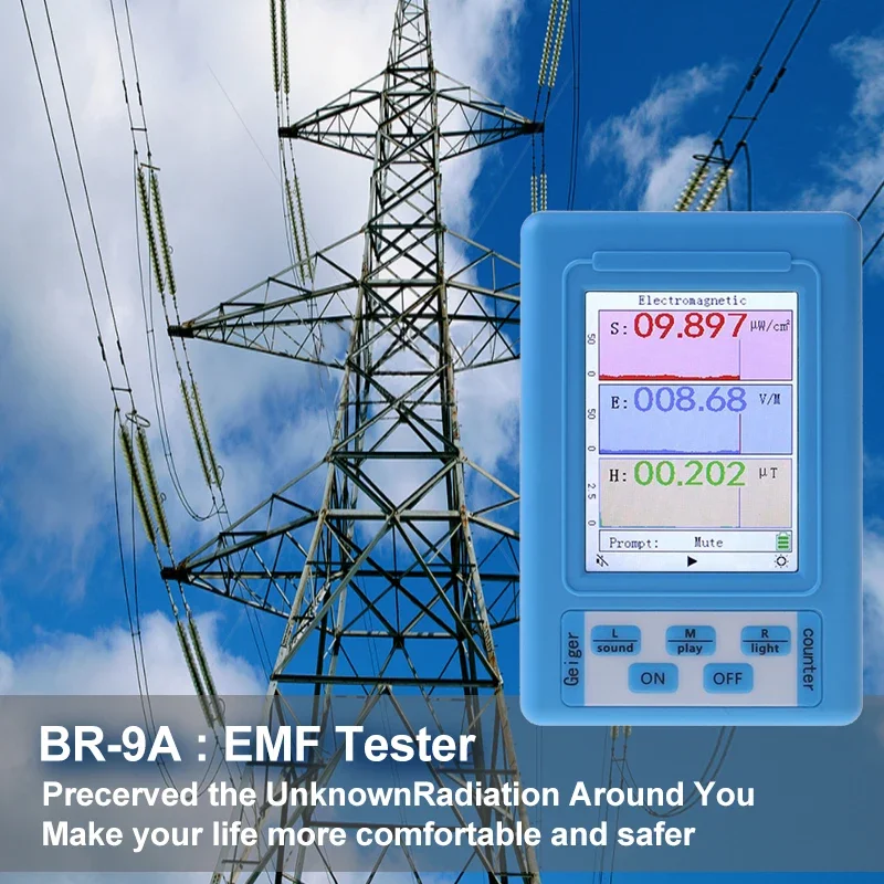 BR-9A Radiation detector emf meter tester EMF portable electromagnetic radiation detector EMF meter radiation dosimeter monitor tester high accuracy XR-2 XR-2Pro