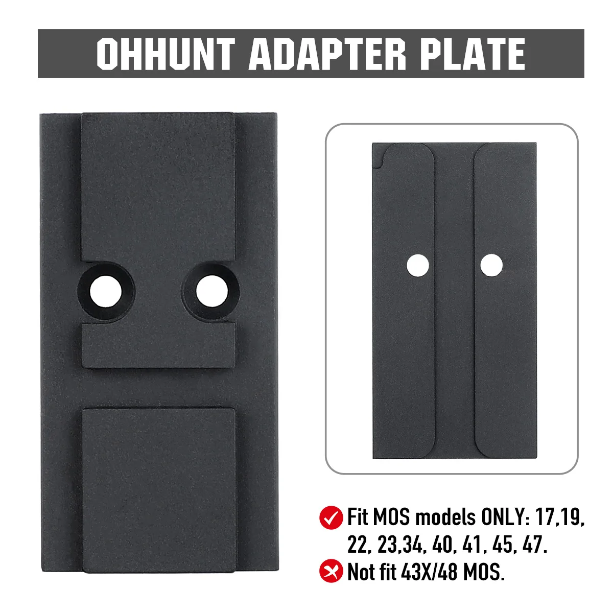 ohhunt&reg; Red Dot MOS Adapter Plate Compatible with FB-O4/ACRO P1/P2