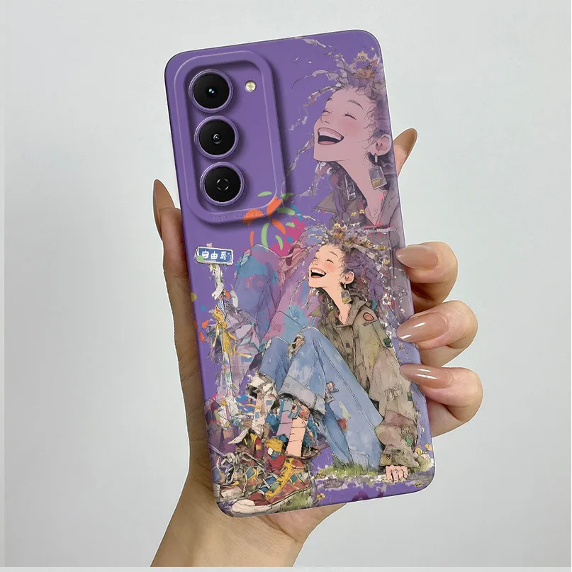 Aesthetic Flowers Slim Liquid Silicone Phone Case - Anti-Drop Protective Soft Cover