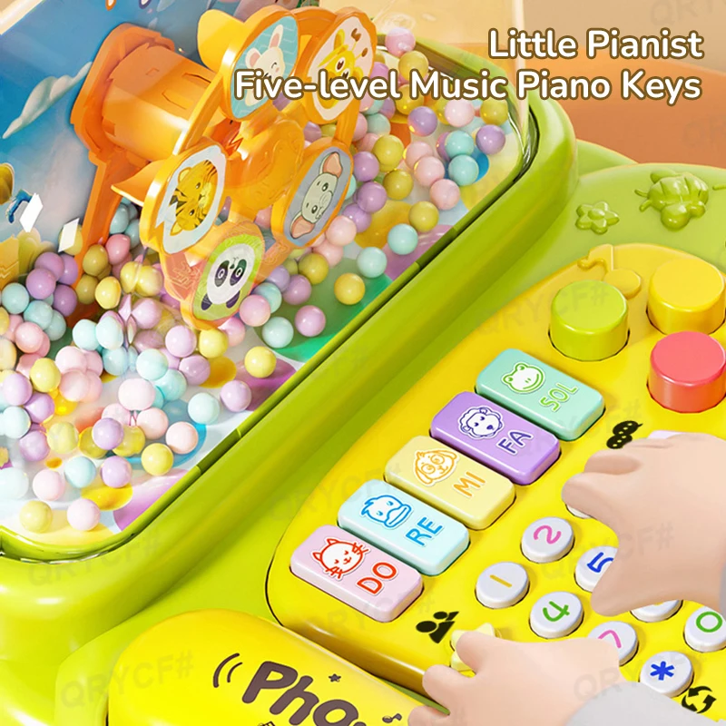 Baby Musical Phone Toys Snowflake Toddler Interactive Learning Toy Lights Cat Telephone Story Early Education Montessori Gift