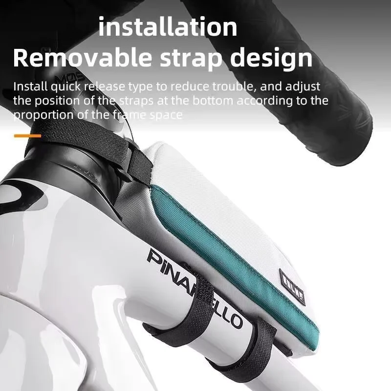 ESLNF Borsa per tubo superiore per bicicletta Borsa triangolare per telaio anteriore da ciclismo portatile Borsa da bici leggera Accessori per bici da strada MTB - immagine 4