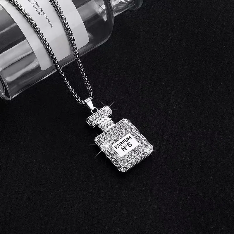 Fashion cute perfume bottle necklace trend all-match hip-hop perfume bottle  long sweater chain fashion pendant gift