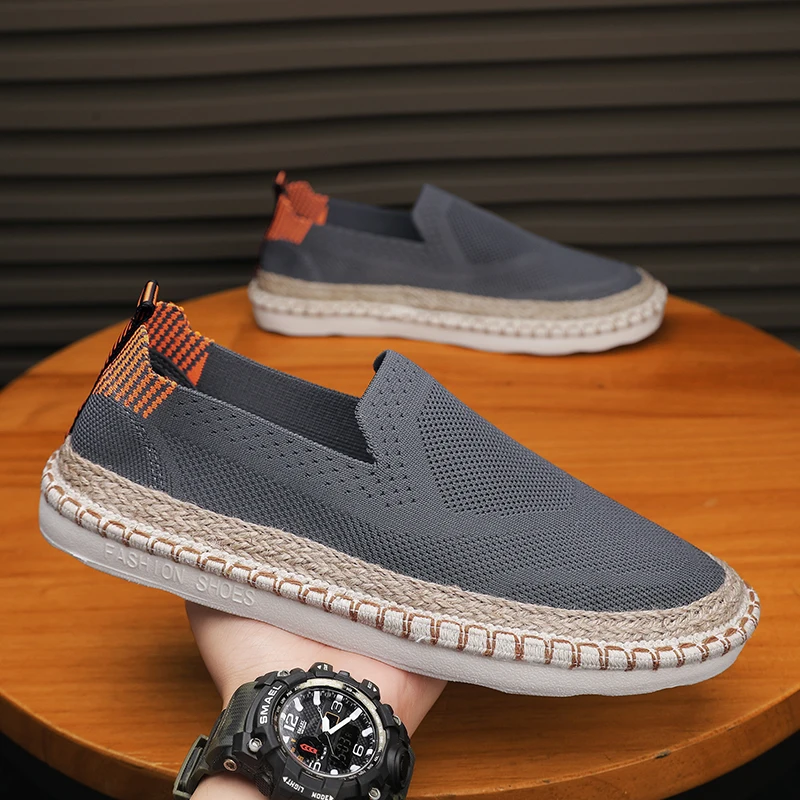 

Mens Espadrille Shoes Summer Men Canvas Shoes Breathable Men's Casual Shoes Slip-On Shoes Graffiti Espadrilles Footwear Flats