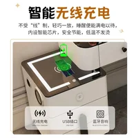 Nordic Glass Luxury Dressing Table with Smart Wireless Charging Bedroom Vanity Nightstand Makeup Table with Cloud Mirror Dresser 3