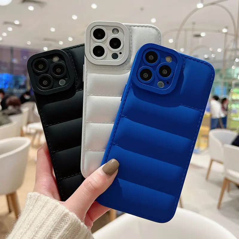 Модный теплый 3D пуховик чехол для телефона iPhone 13 Pro Max 12 11 X XR XS защита от ударов
