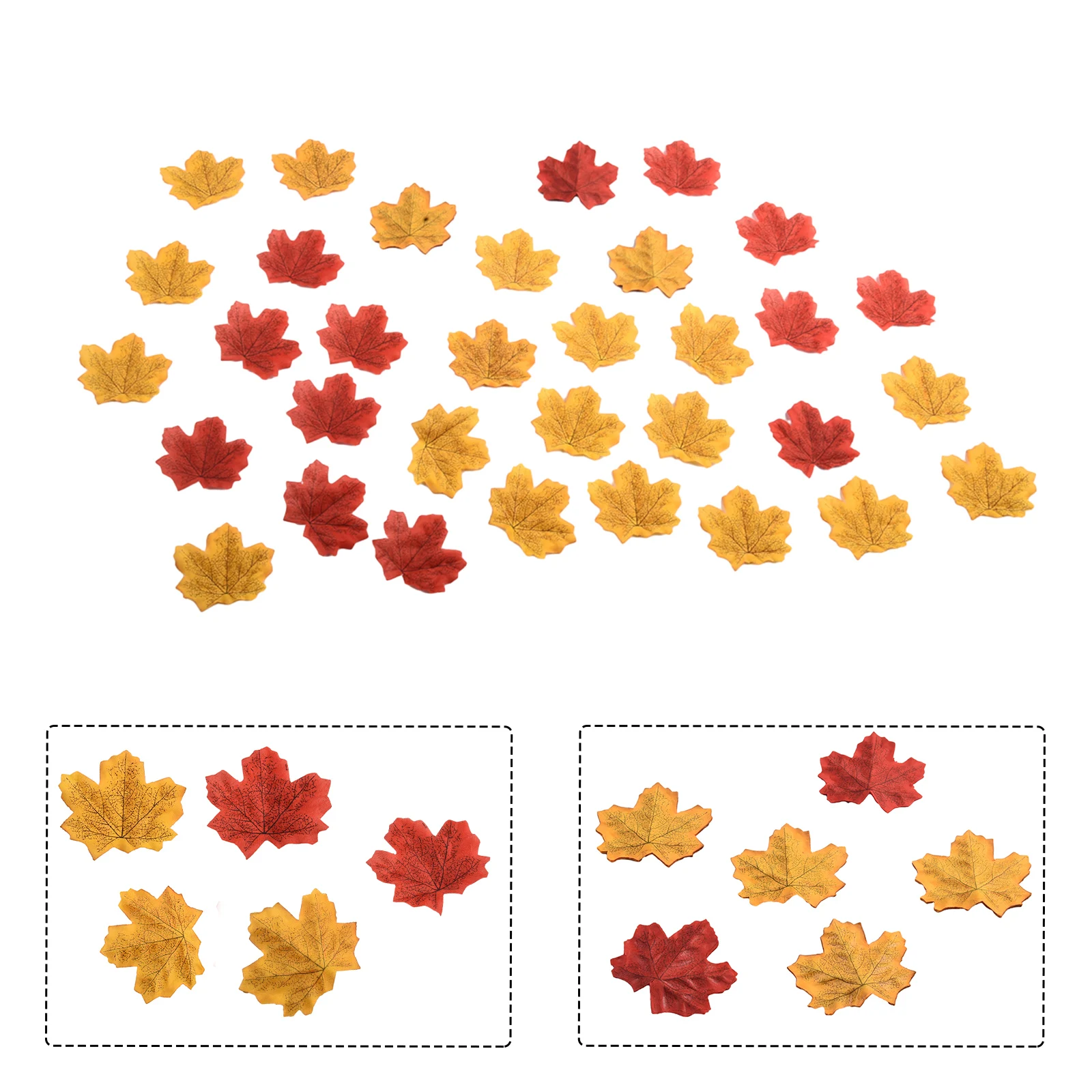100/200pcs Herbst Ahornblatt fallen gefälschte Seiden blätter Handwerk Hochzeits feier Dekor für zu Hause Hochzeits feier Weihnachts dekoration 8*8cm – Detail 7