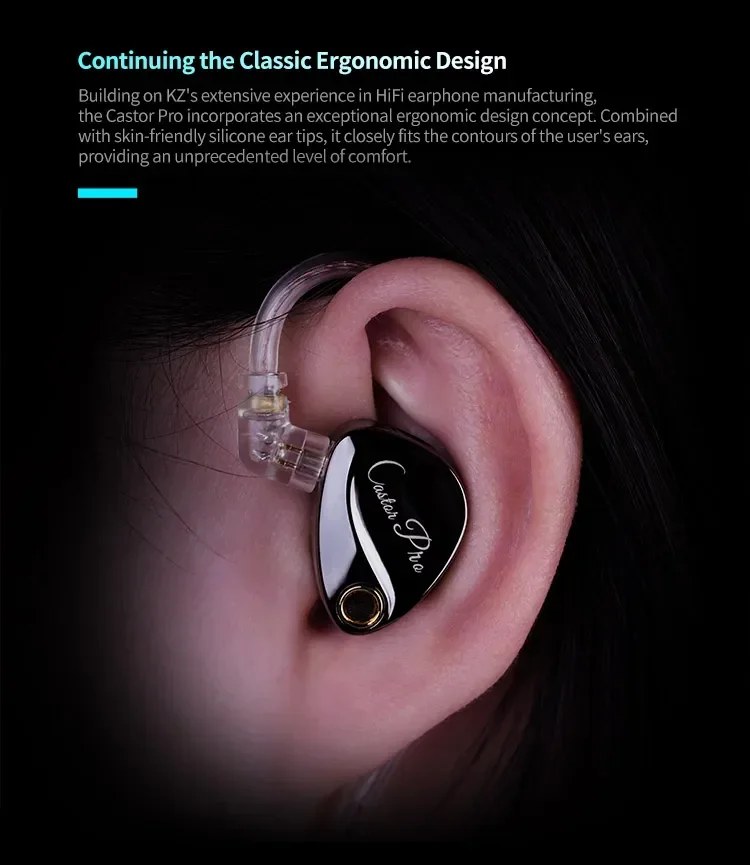 KZ Castor PRO in Ear Earphones Dynamic High-end Tunable Earbuds HiFi Sound Quality Bass Headsets Music Game Headphones IEMs
