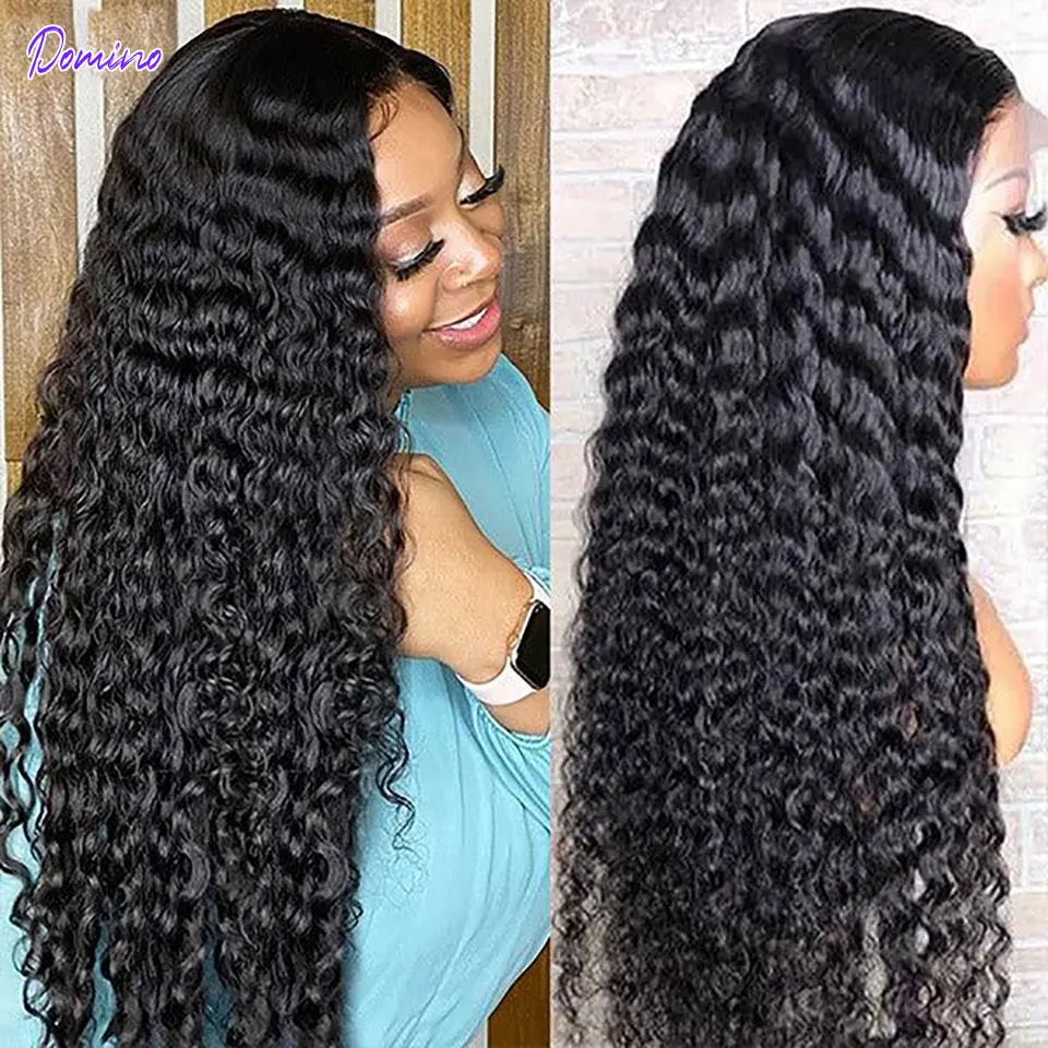

32Inch Deep Wave Frontal Wig 13x4 HD Transparent Lace Front Human Hair Wig For Women Brazilian Virgin Hair 13x6 Lace Wig Natural