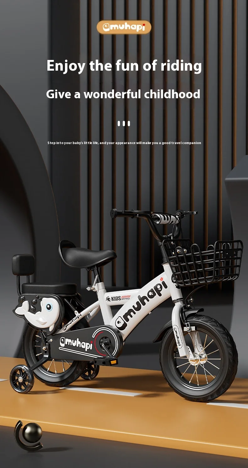 Bicycle2-8Years Bicicleta con ruedas auxiliares para bicicleta con pedales de 12-20 pulgadas