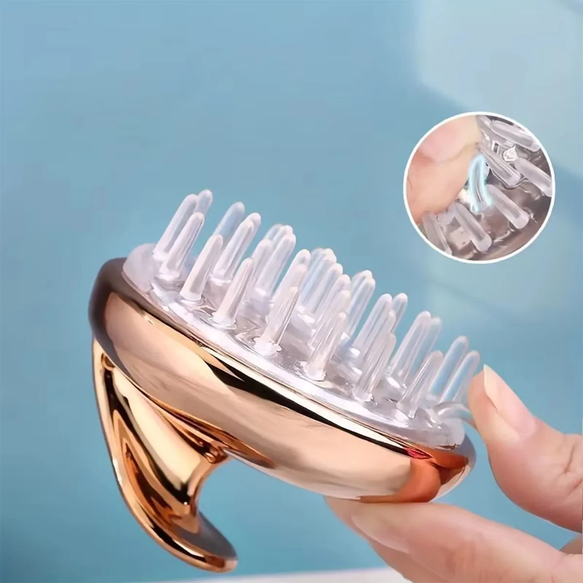 1pc rose gold shampoo brush, scalp massage comb, shampoo combbody massage brush, scalp cleaning brush