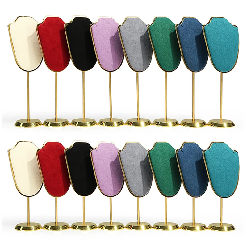 1Pcs Metal Velvet Necklace Display Rack Jewelry Display Stand Earrings Chain Pendant Holder Organizer Jewelry Shooting Display