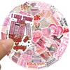 50PCS Pink Smut Bookish Reader Sticker Aesthetic Love Cute Girls Decals for Kindle Ipad Phone Laptop Diary Decor Sticker Pack 3