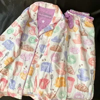 Women's Pajamas Set Cute Cartoon Print Sleepwear Elegant Top&pants 2Pcs Soft Cotton Pyjama Pour Femme Nightwear Loungewear - Image 4