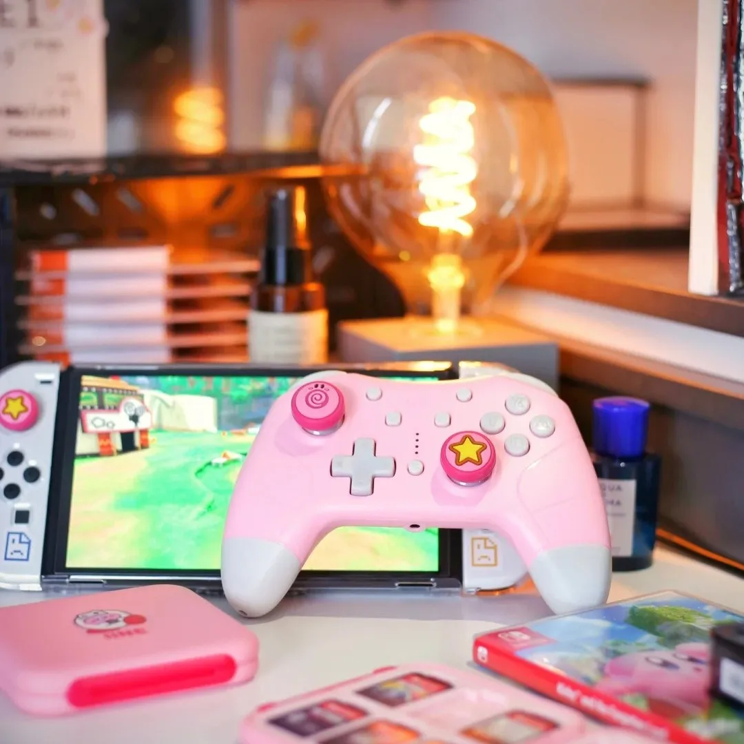 Iine Girl Pink Bluetooth Controller Di Gioco Wireless Risveglio Vocale Vibrante Nfc Gamepad Per Switch Pc Steam