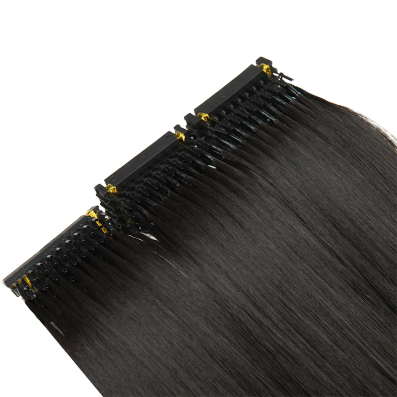 Straight 6D Human Hair Extension 2nd Generation Blonde Hairpeice 5 Rows 20pcs/Set Invisible Tiny Loop For Salon Hair Extension