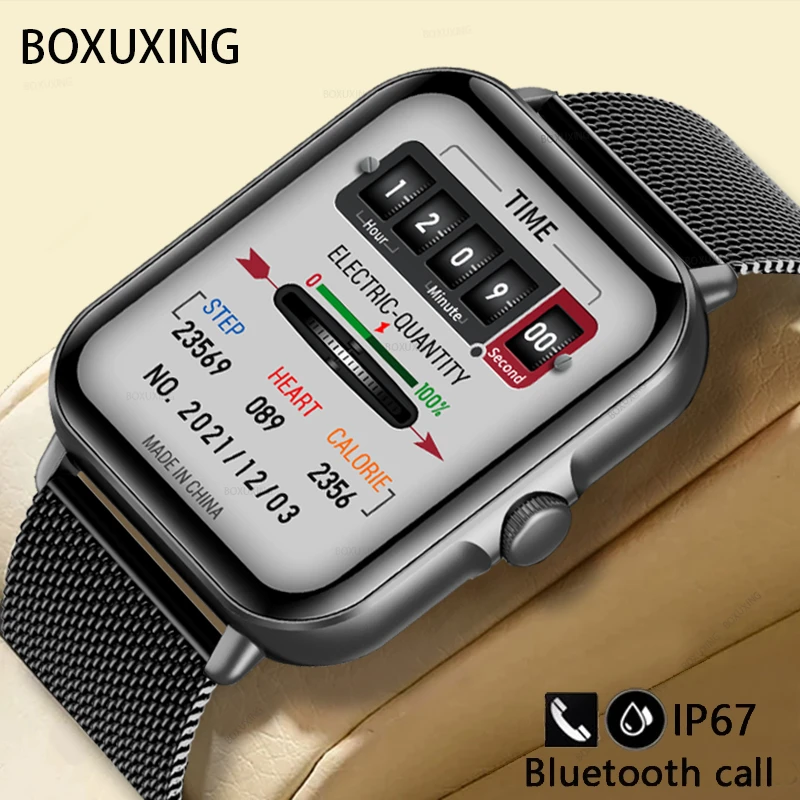 2022 New Bluetooth Answer Call Smart Watch Men Full Touch Dial Call Fitness Tracker IP67 Waterproof Smartwatch men women +Box