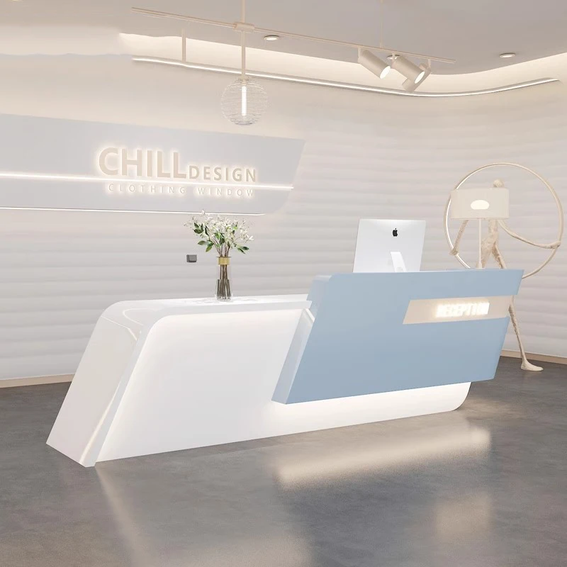 Front Office Reception Desk Counter Study Hospital Cashier Reception Desks Modern Luxury Recepcion Mostrador Salon Furniture