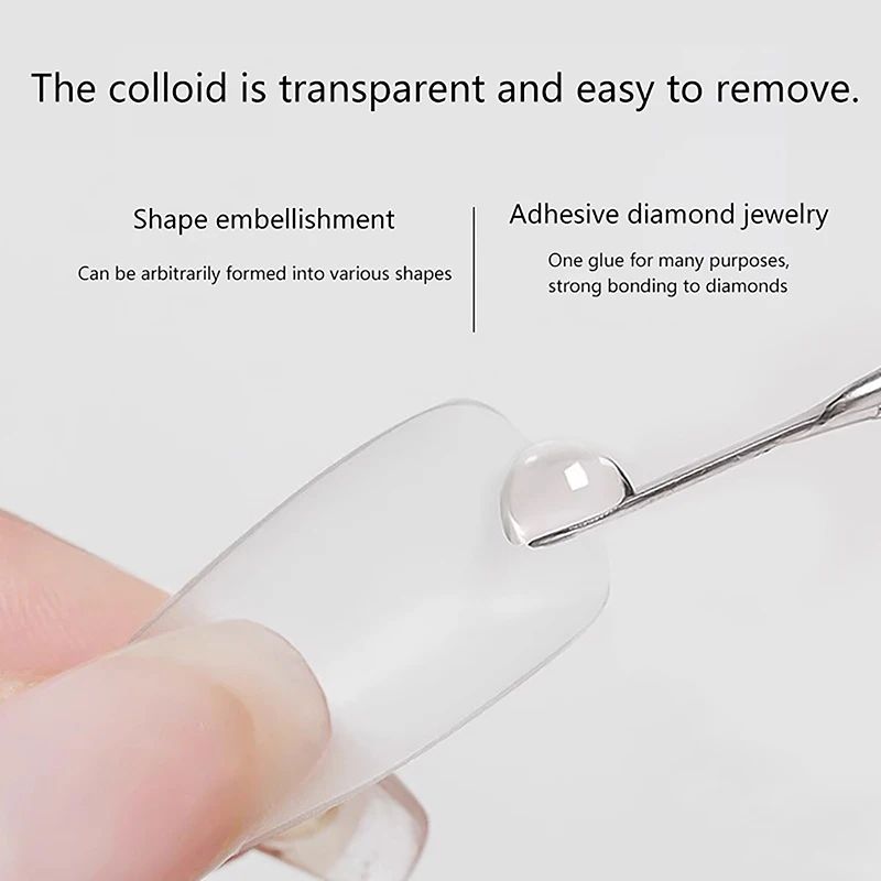 Rhinestones Glue Gel Set Mirror Nail Powder Solid Patch Glue Transparent Adhensive Gel Reinforcement