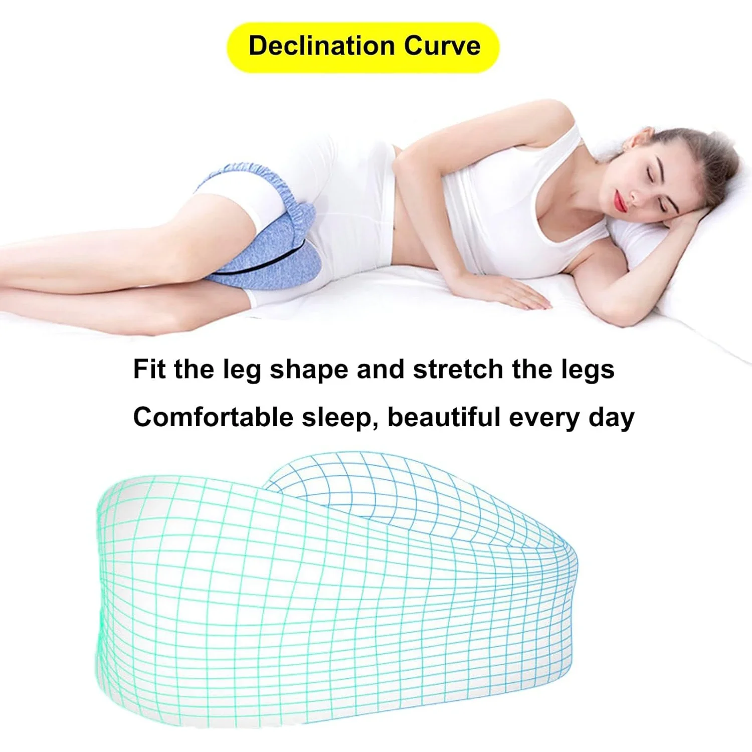 Body Memory Cotton Leg Pillow Home Foam Pillow Sleeping Orthopedic Sciatica Back Hip Joint for Pain Relief Thigh Leg Pad Cushion